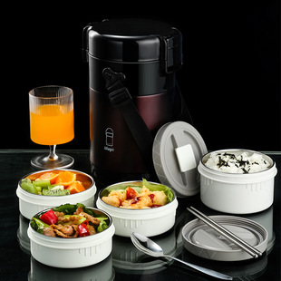 -316 stainless steel vacuum pot large capacity insulation bucket three or four layer bento box portable student 304 insulation rice