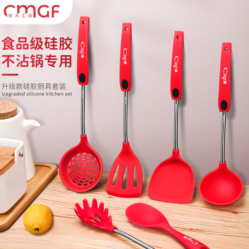 Grado alimenticio cucharas de cocina no pegajosas cucharas de cocina cucharas de cocina domésticas cucharas de cocina resistentes a altas temperaturas