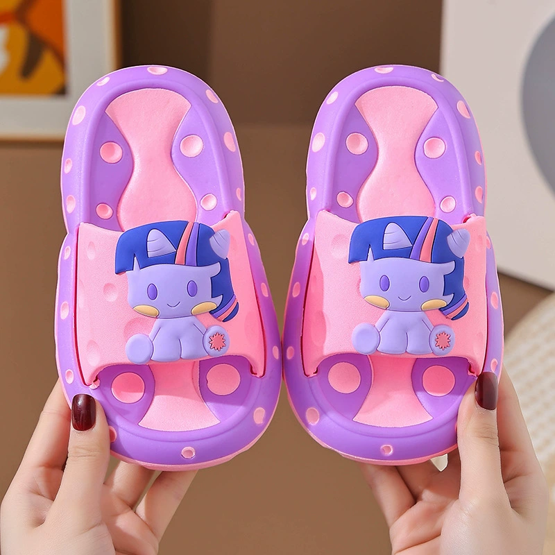Детские тапочки для девочек, летние милые домашние тапочки для девочек на мягкой подошве, нескользящие домашние тапочки