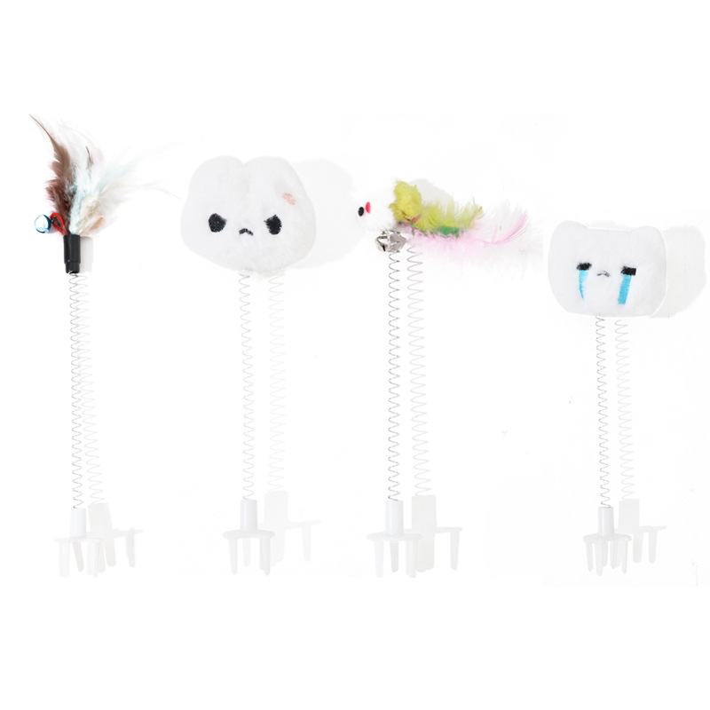 Tablero de agarre de gato, compañero, paquete de emoji de alpaca, pluma de gato, juguete de palo de gato divertido, ratón lindo