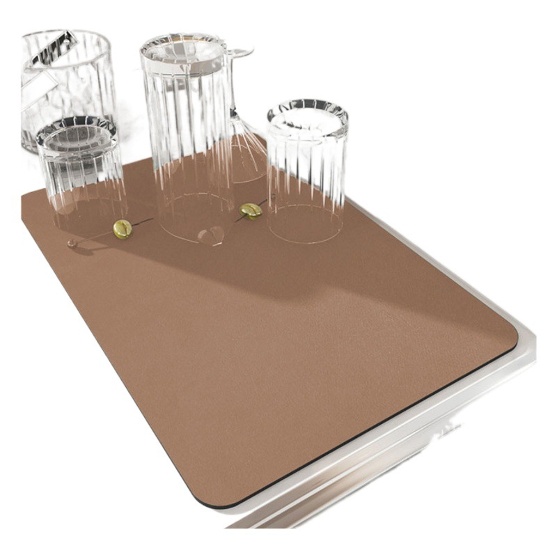 Moderno simple color sólido absorbente estera de escritorio vajilla anti-scald estera de aislamiento resistente al desgaste barro de diatomeas estera de drenaje de la cocina