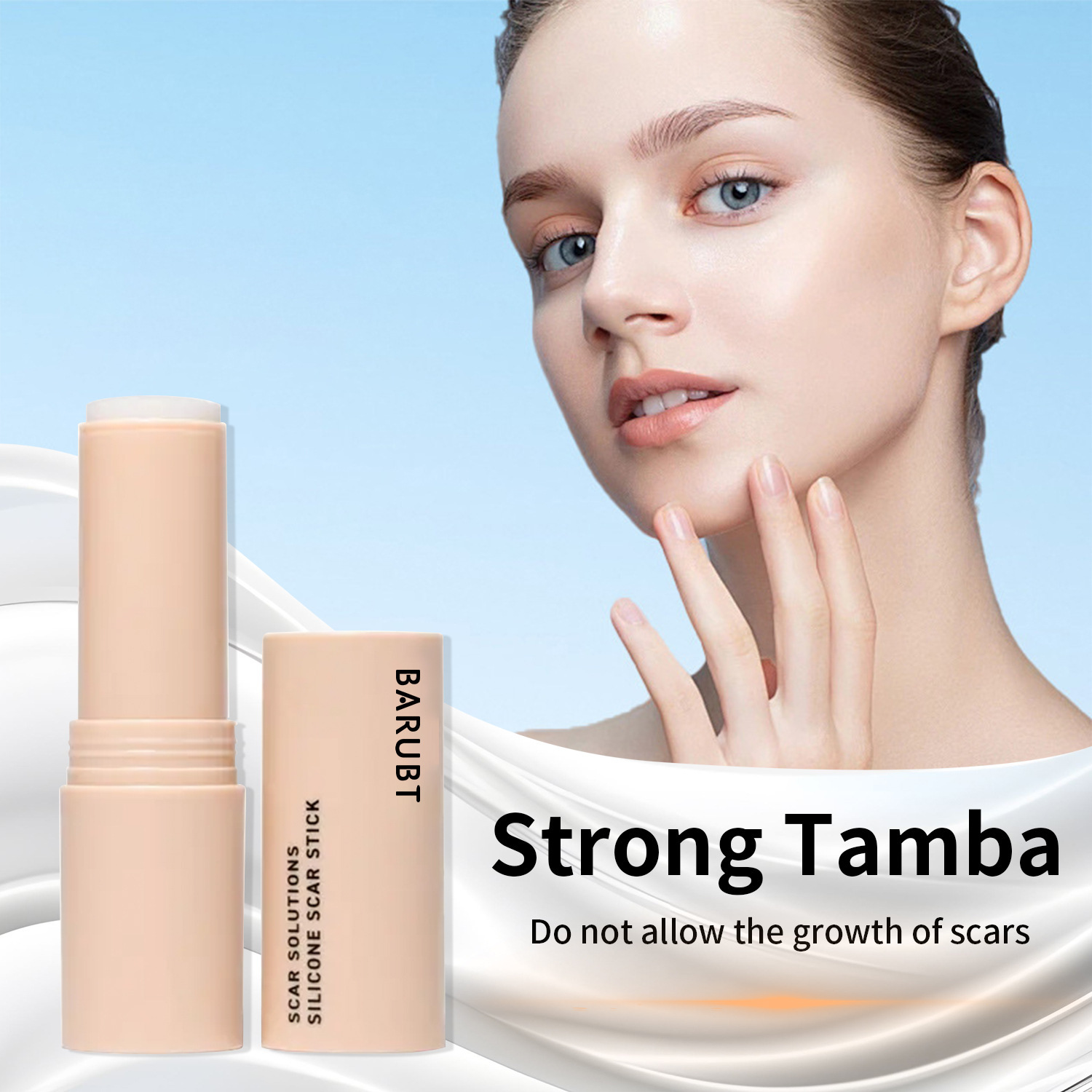 BARRUBT transfronterizo de estilo caliente TK, barra de eliminación de marcas, hidratante y suave, piel facial, barra de reparación de silicona suave en inglés