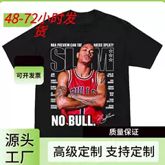 NBA Derrick Rose Graphic Tee Streetwear Loose Casual Heavyweight 240g Short Sleeve T-Shirt