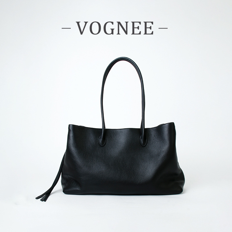 Genuine Leather Top-Grain Cowhide Fashionable Versatile Suede Tote Commuter Design Handbag Shoulder Crossbody Bag