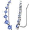 Blue earrings with zircon