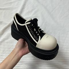 【Cross-Strap Floral Women's Thick Sole Low-Top Sneakers Wilderness Big Head Shoes New Casual Canvas Single Shoes】