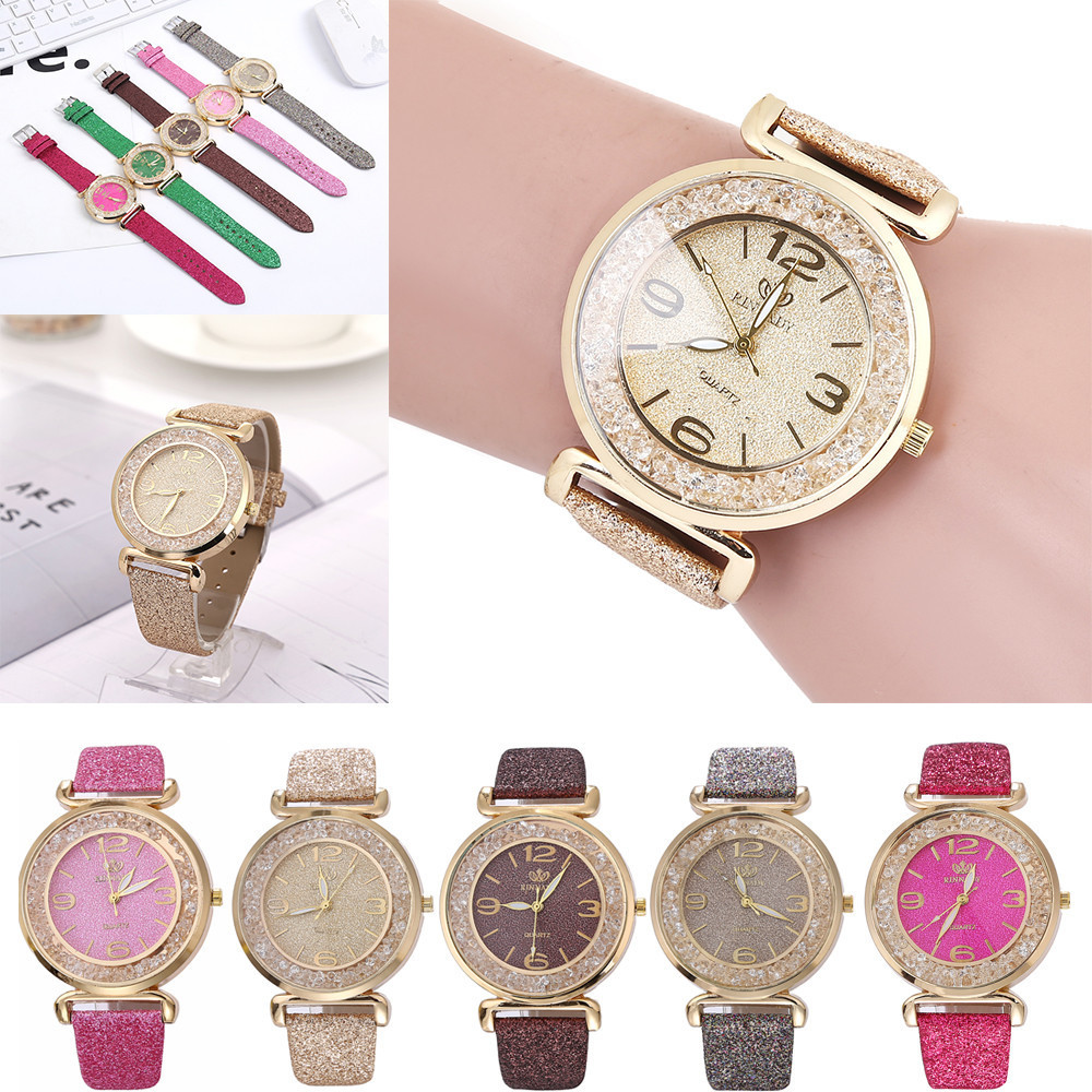 新简约多色滚珠皮革表带手表女 新款速卖通亚马逊热销款女士手表
