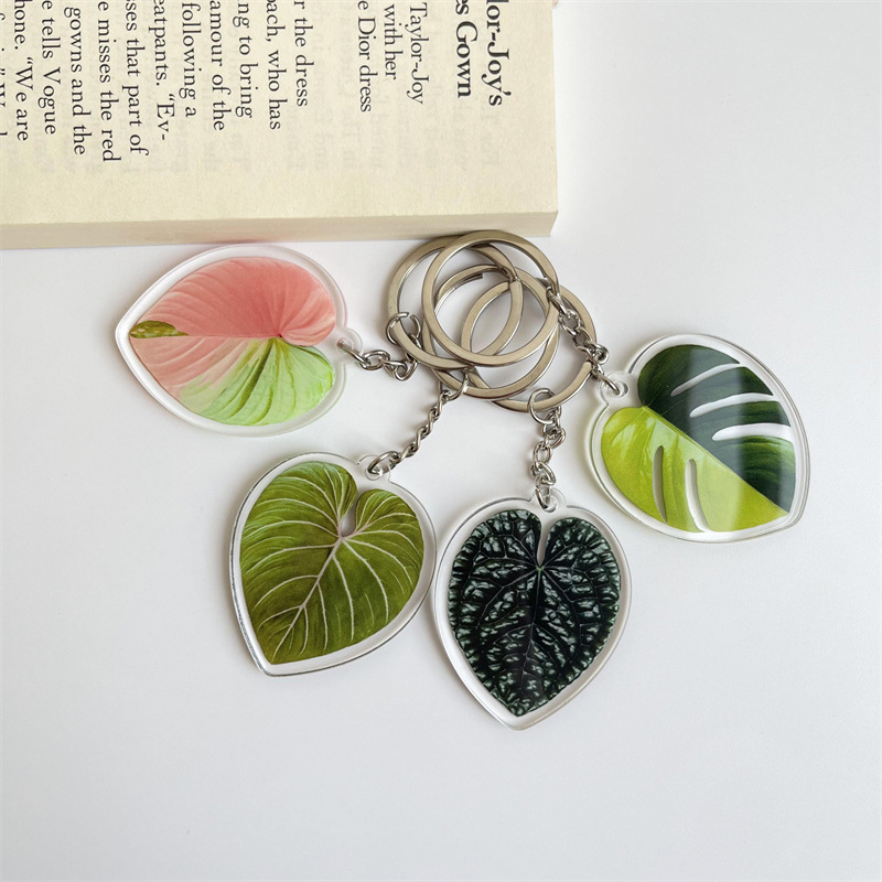 Cute Leaf Arylic Unisex Keychain display picture 2