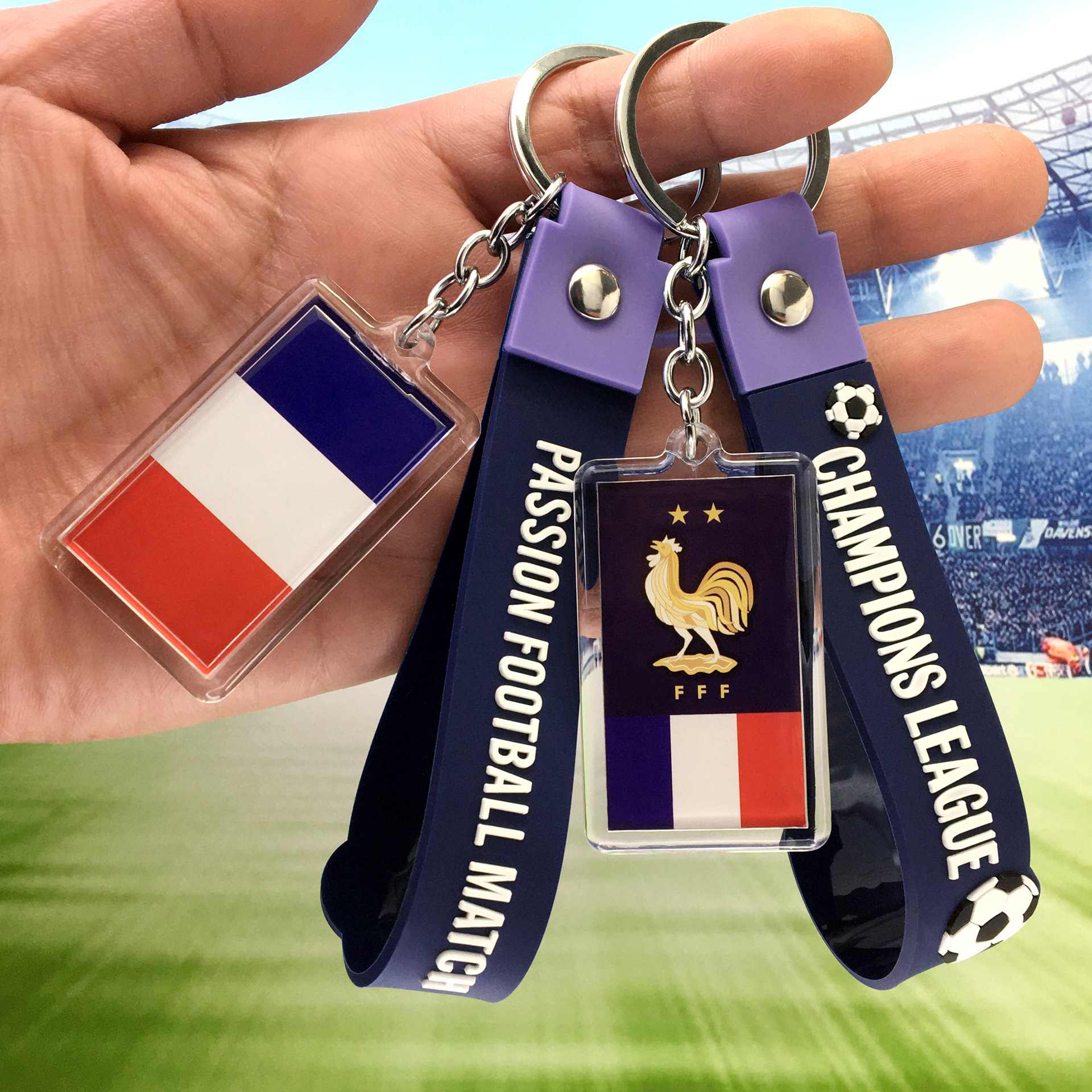 相框挂件法国队队徽-墨蓝手带-3M