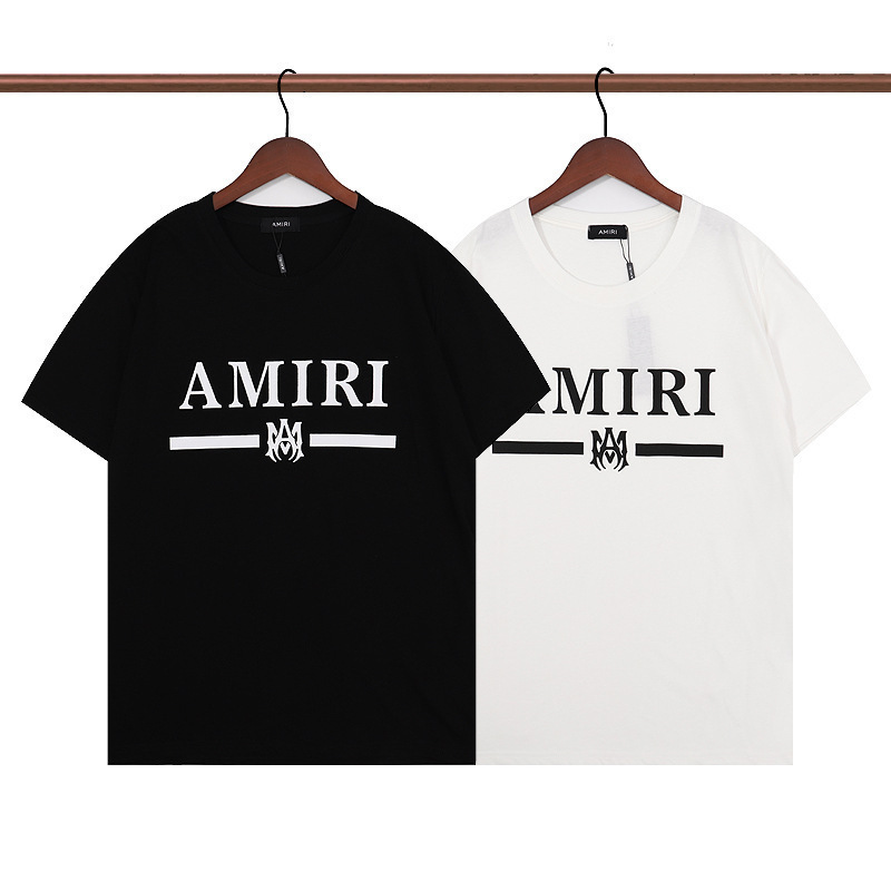 New Trendy Brand Classic Letter Amiri Printed Short-Sleeved Men's and Women's Versatile Hip-Hop Round Neck Loose T-Shirt Summer New Trendy Brand Classic Letter Amiri Printed Short-Sleeved Men's and Women's Versatile Hip-Hop Round Neck Loose T-Shirt Summer