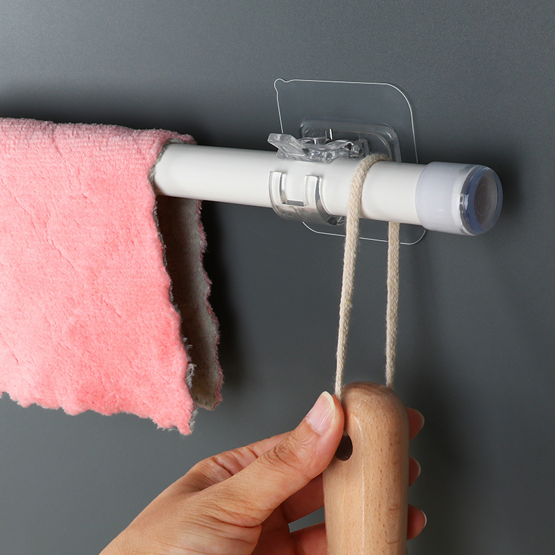 Barra de cortina sin costura de estilo japonés gancho cortina barra colgante soporte toalla Barra de barra de gancho barra de cortina fija clip hebilla paquete múltiple