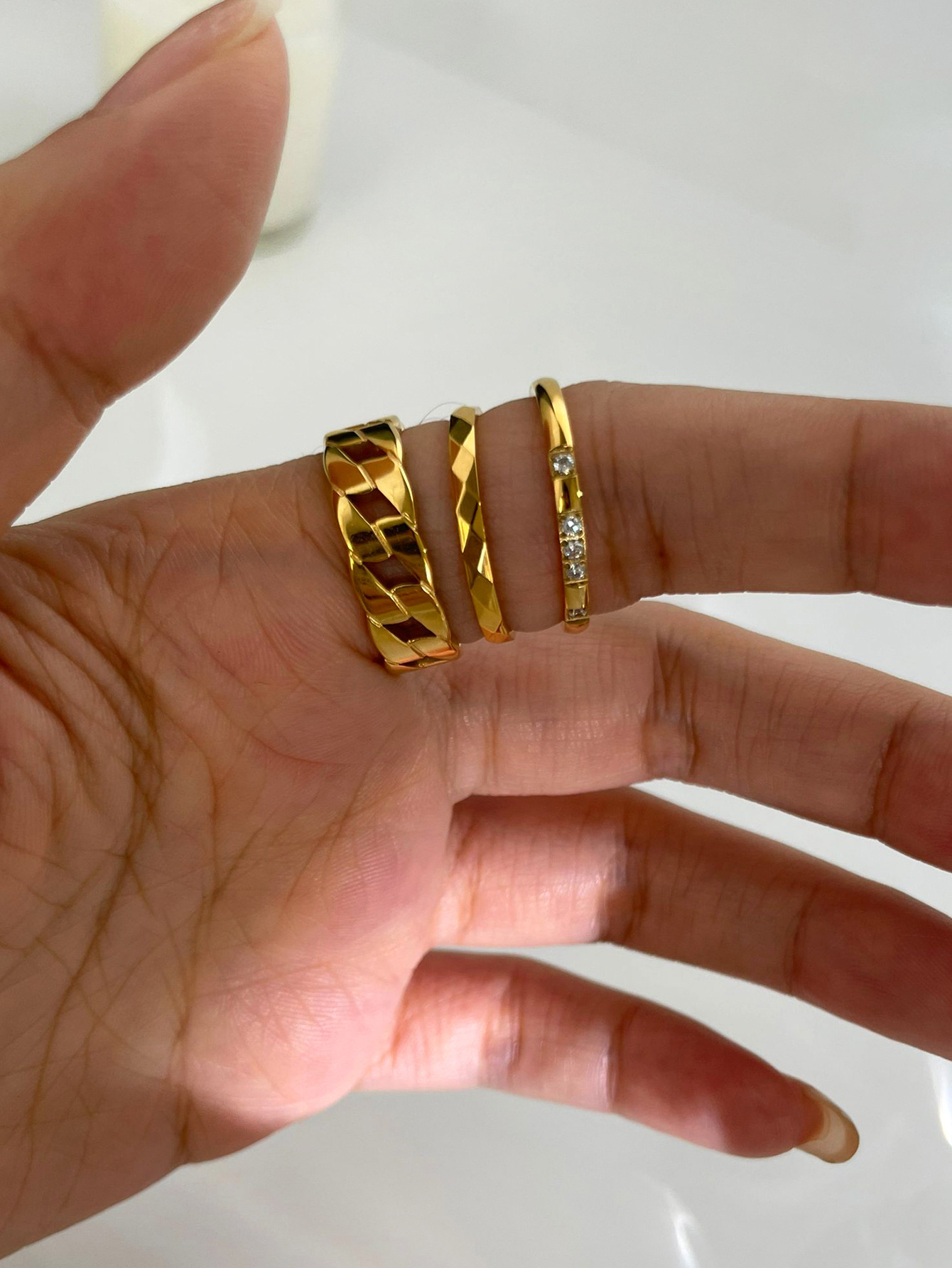 1 Set Quantity 316L Stainless Steel Geometric Waterproof Non Tarnish Surgical Steel Modern Style Classic Style Rings For Women's