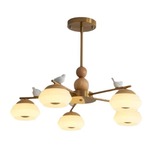 Японская кремовая светодиодная современная люстра, креативная лампа для гостиной, защита глаз