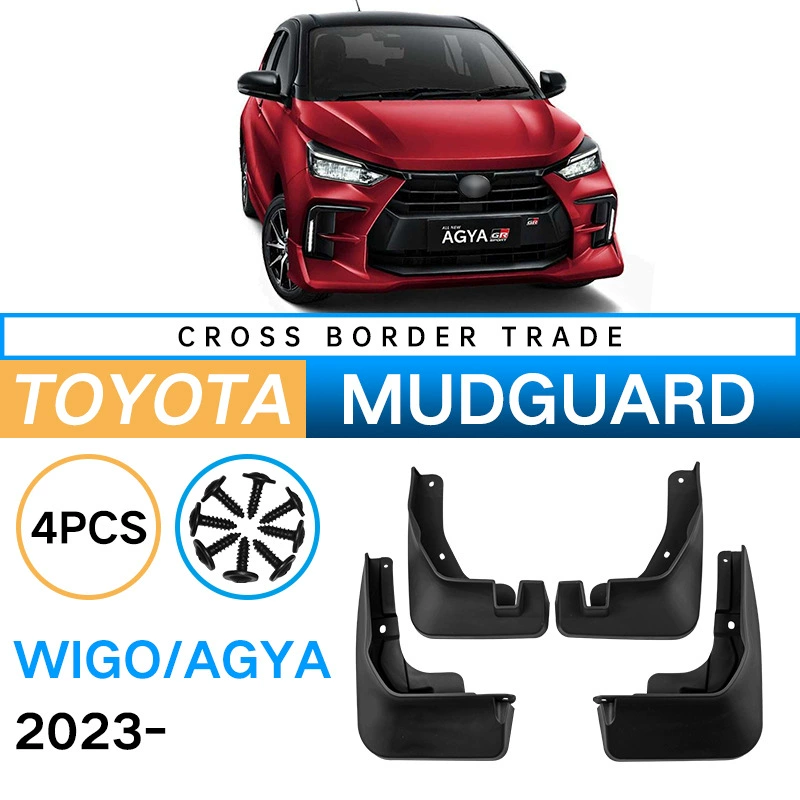 Подходит для Toyota Wigo Agya 2023, брызговик автомобильной шины, мягкая резина, брызговик, материалы для внешней модификации