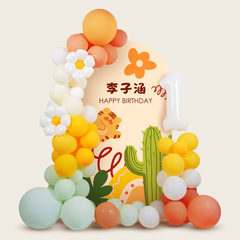 K9HX批發虎寶寶百天百日宴周歲抓周布置裝飾男女孩滿月儀式感kt板