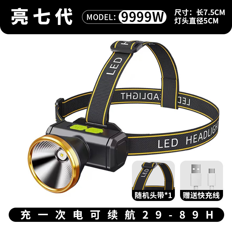 단일 리튬 배터리(29-89시간)의 9999W 백색광 업그레이드 버전에는 USB 고속 충전 케이블이 함께 제공됩니다.