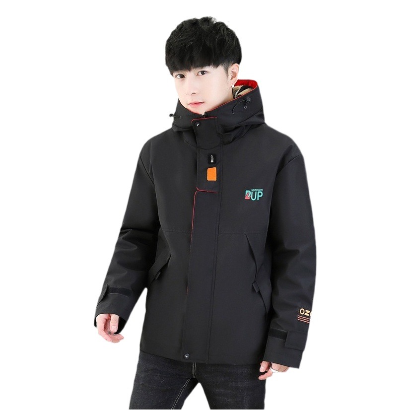 Abrigo de algodón con capucha acolchada de los hombres invierno nuevo otoño e invierno forro de lana engrosada caliente suelta algodón acolchado chaqueta de moda