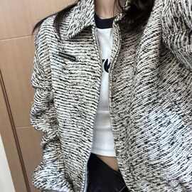 西蒙莱纳小香风短款外套女春秋2025新款高级设计感小众复古港风c