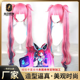 新款王者安琪拉cos假发心灵骇客皮肤漫画少女双马尾假发现货批发