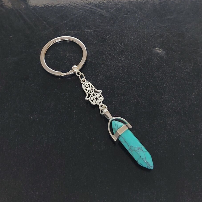 Comercio exterior nuevo 3D Cristal de loto columna hexagonal llavero moda regalo creativo bolsa colgante