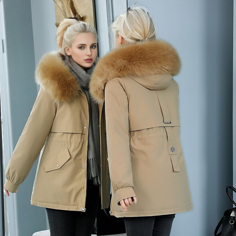 Women's Winter Coat Warm Thickened Cotton Jacket Medium Long Style_voghion.com