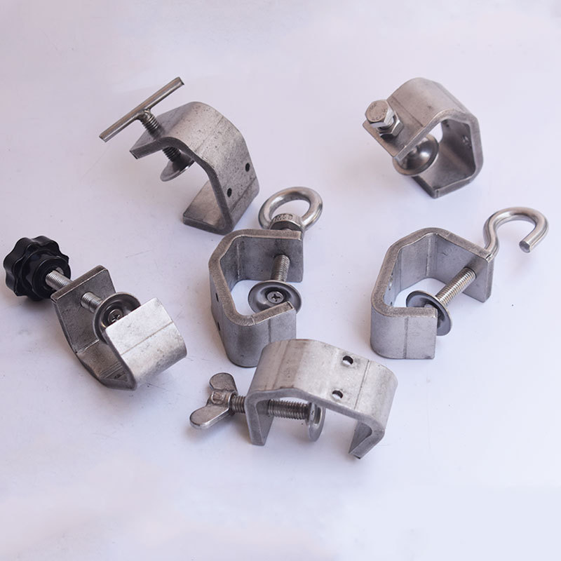 不锈钢304圆管夹C型夹老虎卡U型卡方钢元管固定器夹紧卡管夹管卡