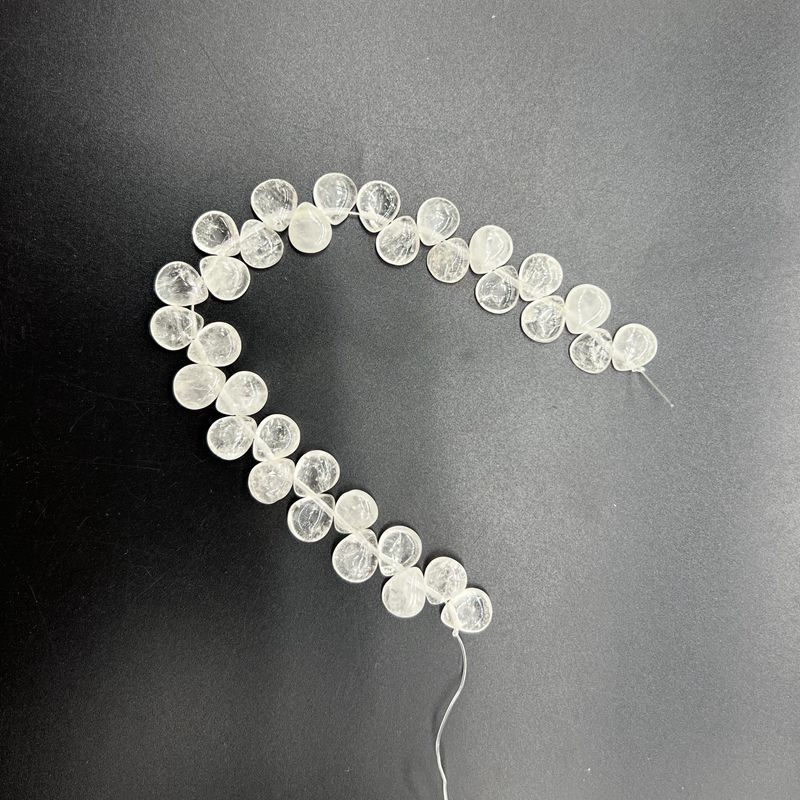 天然水晶半宝石10*12mm横穴扁雫花びらdiy手作り材料アクセサリー散珠|undefined