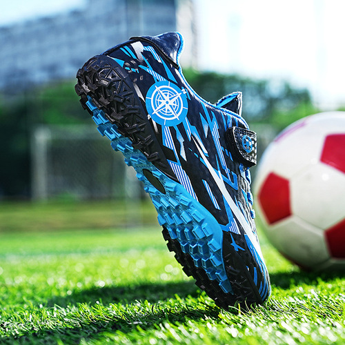 Spring and autumn children's nail-breaking Velcro football shoes for boys and girls with long spikes for training and short spikes for competition sneakers