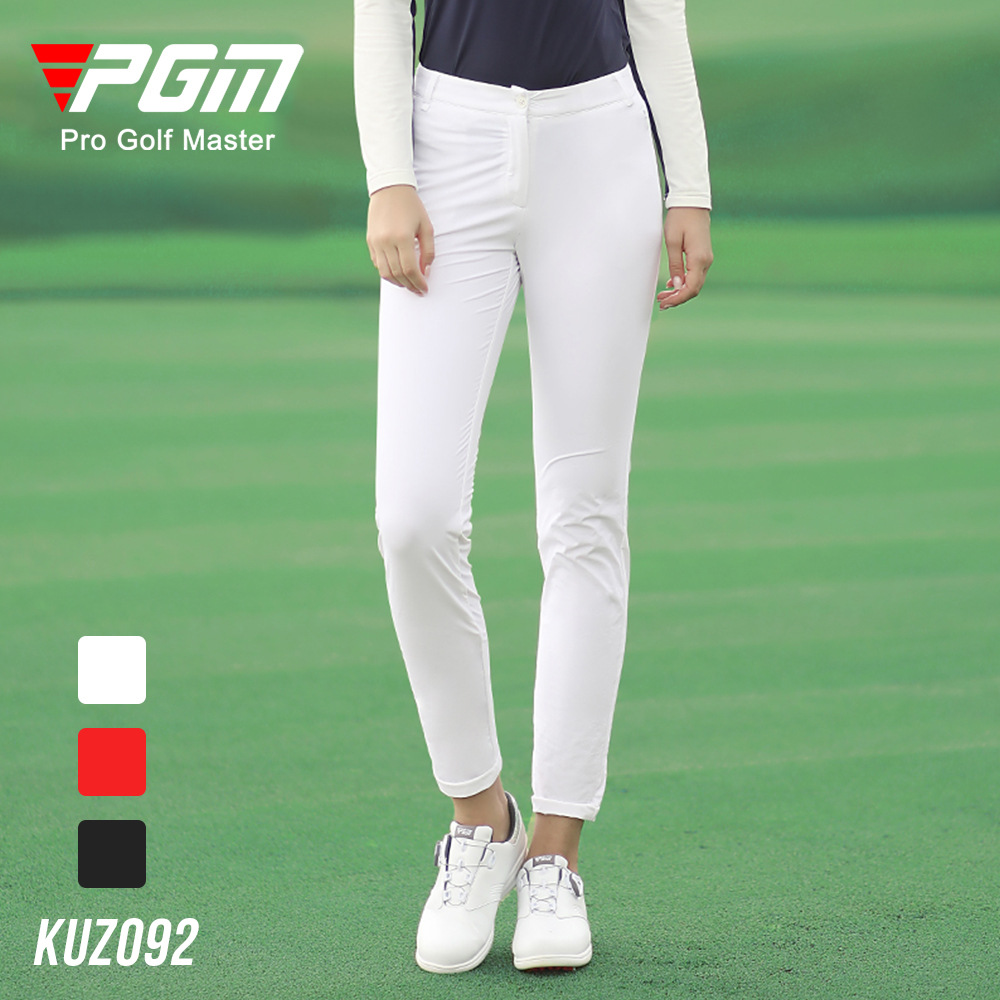 Quần thể thao golf nữ dài chín phần ôm dáng thoải mái PGM — KUZ092 Màu Đỏ, KUZ092 màu trắng, KUZ092 màu xanh hải quân, KUZ092 màu đen