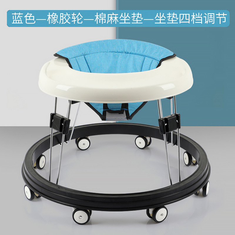 린넨 블루 + 발 패드/원버튼 폴딩/저소음 범용 휠 - 4단/시트 쿠션 조절 [본체 조절 불가] 최대 38cm