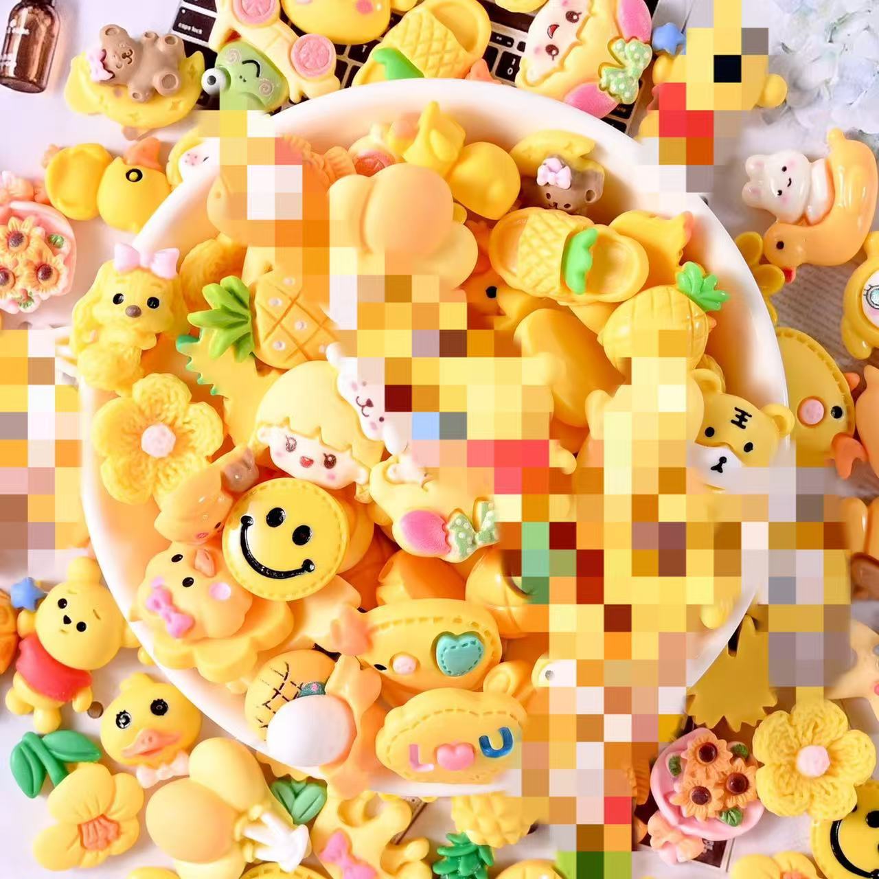 Accesorios de resina simulación de dibujos animados crema pegamento Accesorios de bricolaje japonés hecho a mano DIY pequeña joyería de dibujos animados Lucky Bag