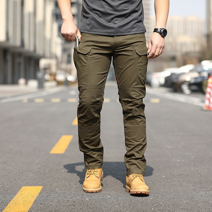 Primavera táctica al aire libre IX7 pantalones tácticos de algodón pantalones de herramientas largos sueltos pantalones de hombre