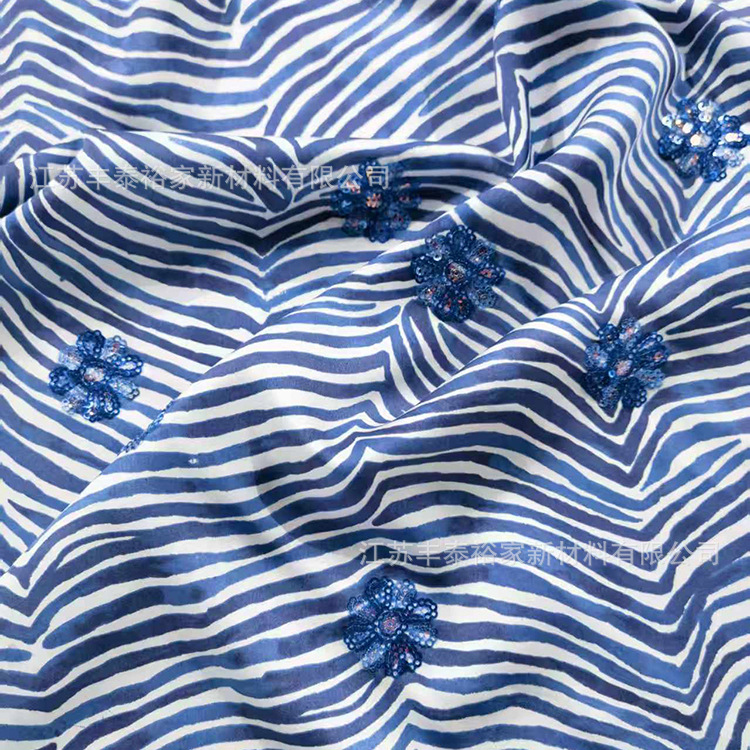 Fabricante de impresión de cabello recto tela de moda textil digital bordado primavera y verano tela de mujer impresión de sublimación en caliente