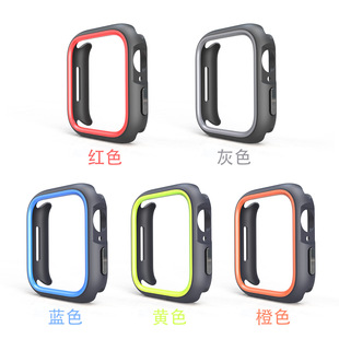 New for apple watch7/8 strap TPU two-color half pack protective case protective cover PC plating shell