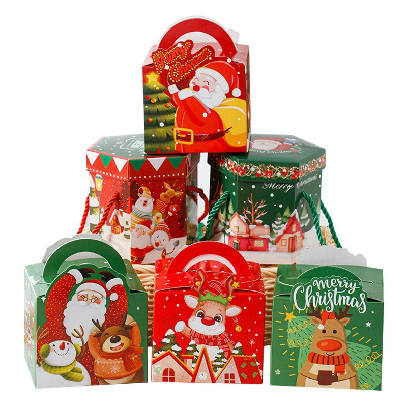 Рождественская портативная веревка для упаковки яблочных конфет Сочельник Рождественское фруктовое печенье креативный подарок для выпечки коробка