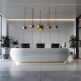 Fiberglass Front Desk Creative Fiberglass Reception Desk Company Lobby Sales Department Front Desk Special-Shaped Service Desk Welcome Desk