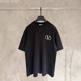VG华伦天奴新款半袖T恤 重磅340克双纱面料 前后幅贴布刺绣