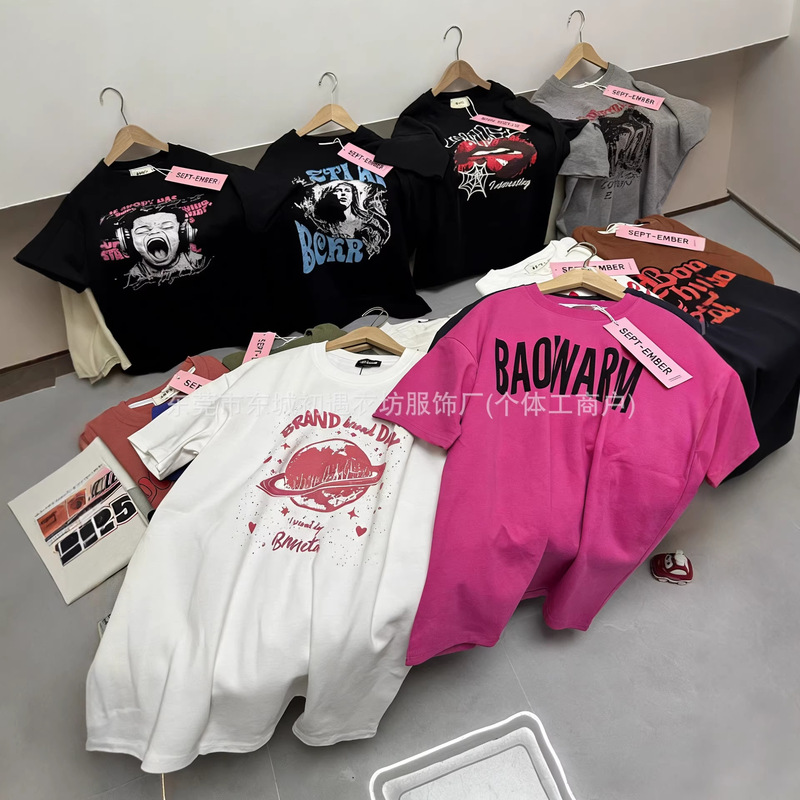 Assorted High-Quality Women's T-Shirts for Live Streaming, Foreign Trade, and Physical Stores; Popular Spring, Summer, and Autumn Clothing Wholesale