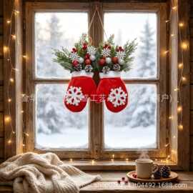 跨境新品Twinkling Christmas wreath闪烁的圣诞手套花环圣诞花环