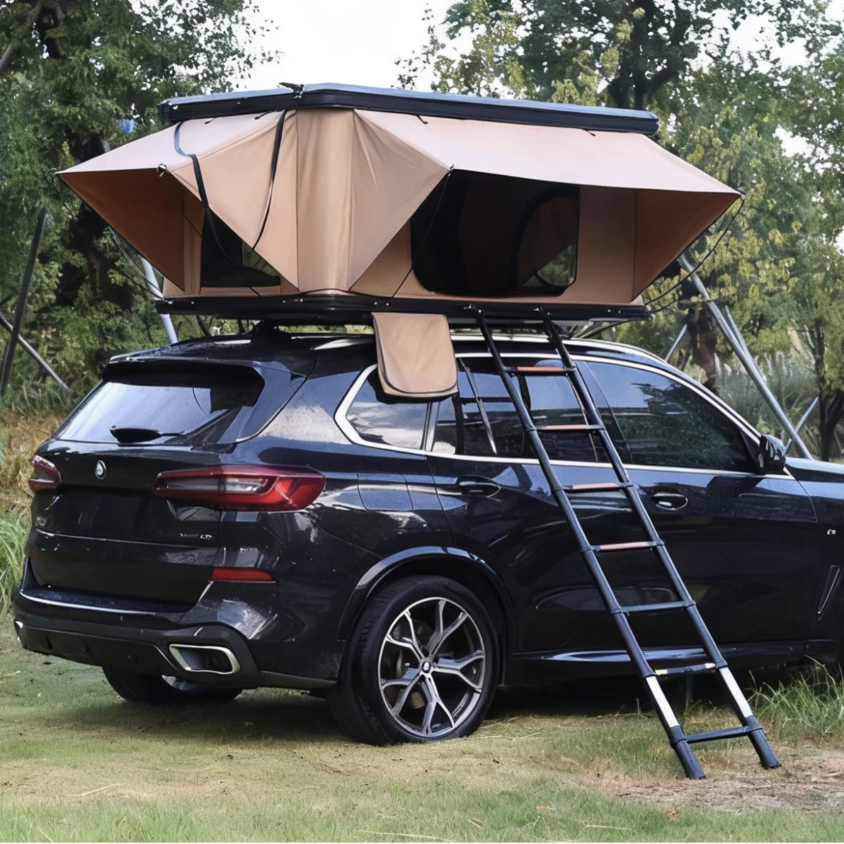 Aluminum Alloy Hard-Shell Roof Tent Hydraulic Outdoor Tent for Camping, Car-Mounted Tent for Rvs, Self-Driving Tours, and Home Use