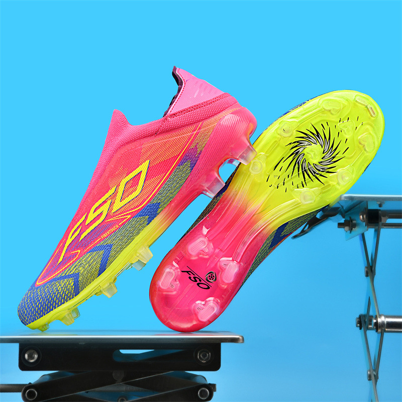 Nuevos zapatos de fútbol transfronterizos sin costuras, zapatos de fútbol de césped, zapatos de fútbol de entrenamiento para hombres