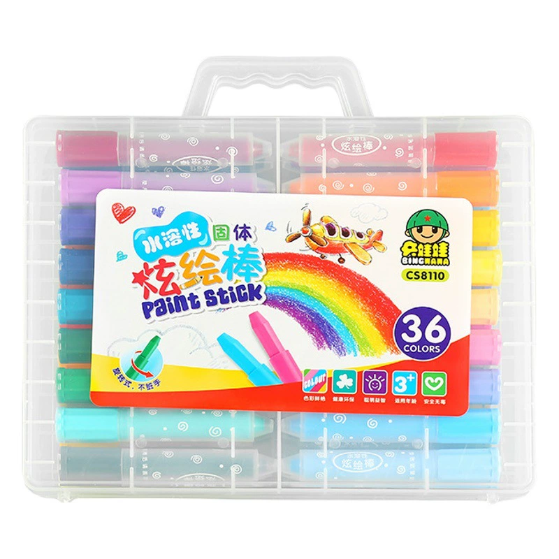 Красочная палочка Нетоксичная детская палочка для масляной живописи вращающаяся Водорастворимая добавка не грязные руки моющийся карандаш оптом 36 цветов