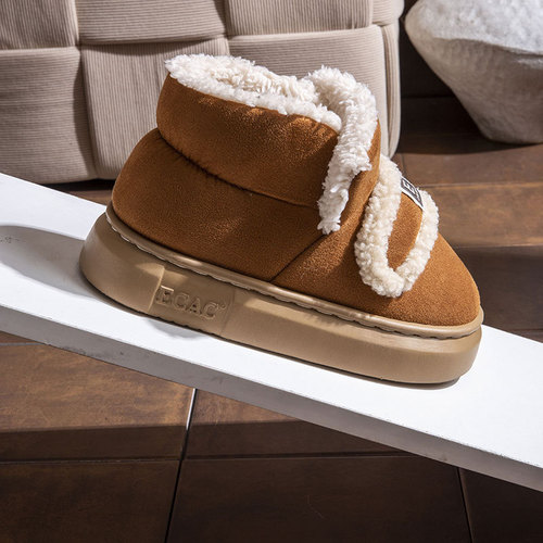 Snow boots, bags, and cotton slippers, women wear outer clothes, home velvet warm couples cotton shoes, men can wear outer clothes in autumn