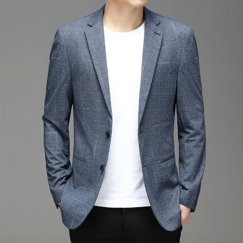 Spring and Autumn New Men's Suit Jacket Young and Middle-aged Business Casual High-end Feeling Non-ironing Slim-fit Fashionable Small Suit