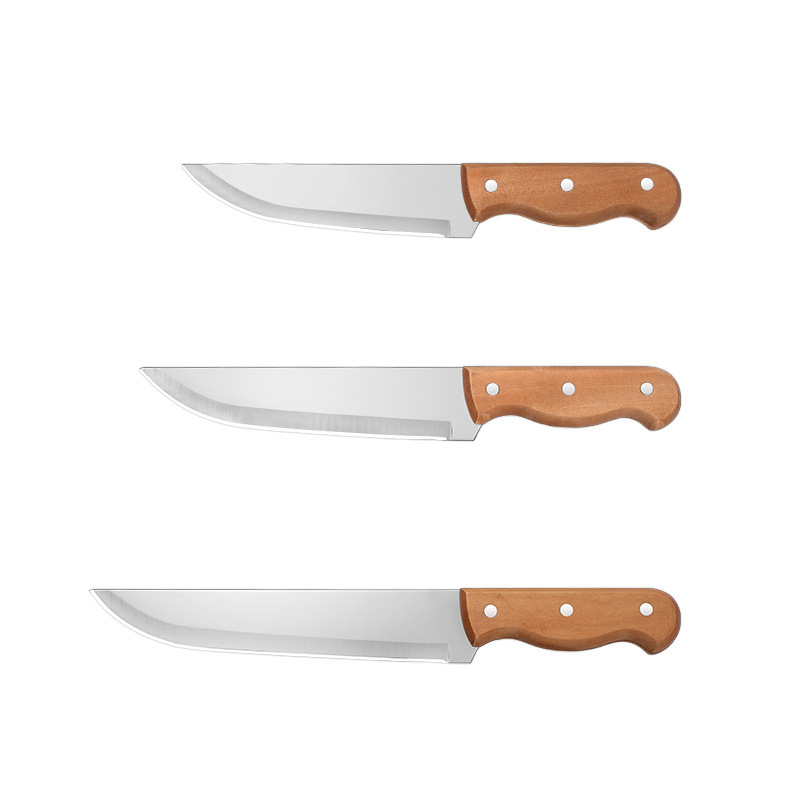 En stock mango de madera cuchillo de fruta hogar cuchillo de fruta de acero inoxidable cocina cuchillo multifuncional cuchillo mango cuchillo de carne
