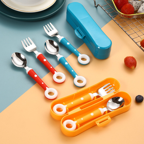 Creative 316L stainless steel children's spoon and fork baby food spoon and fork combination mother and baby tableware gift set