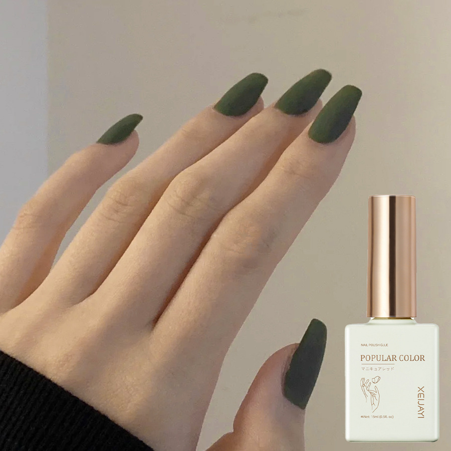 Solid color new white nail polish gel naked through nail shop special high nail polish lasting firm factory wholesale