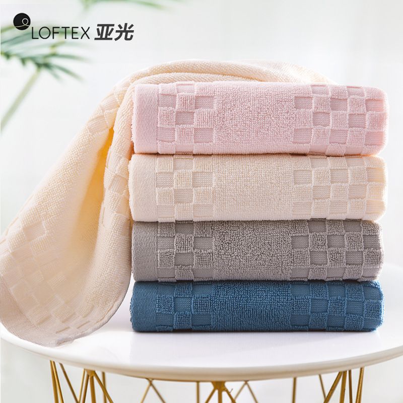 Matte Towel Pure Cotton Face Wash Household Adult Cotton Absorbent Water-Resistant Lint-Free Face Towel Couple Bath Towel Waffle
