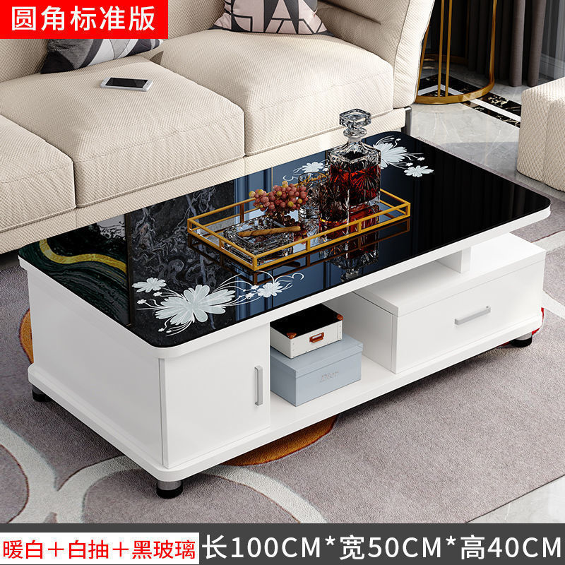 茶几欧式客厅家用茶桌茶台小户型简约出租房钢化玻璃桌子|undefined