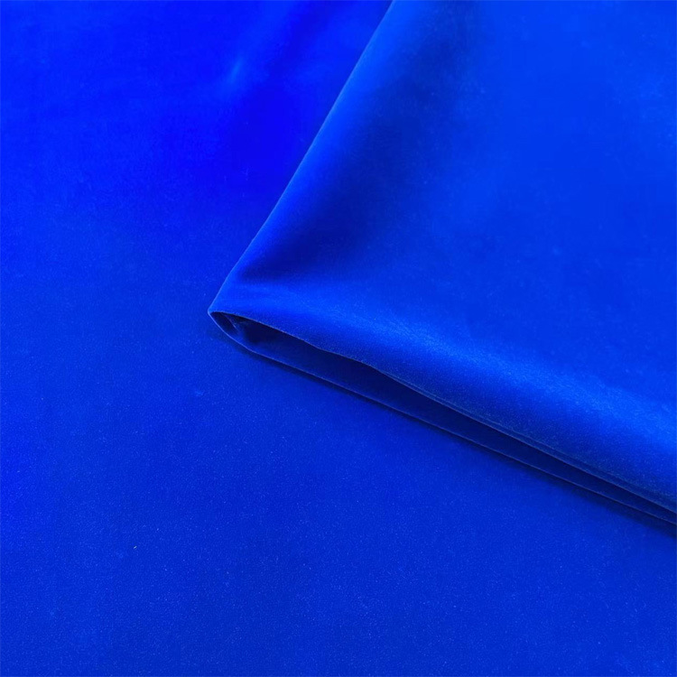 厂价现货直销　针织底植绒　针织布底植绒绒布　蓝色尼龙毛植绒布